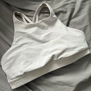 Lululemon White High Neck Energy Bra